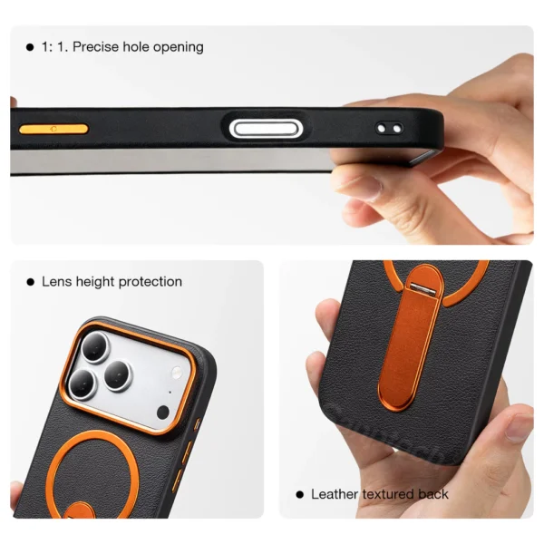 cn-11134207-820l4-mthwl7gvc2rob1 MagSafe Leather Texture with Foldable Ring Stand Case