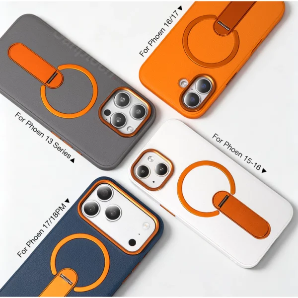 cn-11134207-820l4-mthwlc3w701z92 MagSafe Leather Texture with Foldable Ring Stand Case