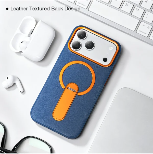 cn-11134207-820l4-mthwlc4nuwoze8 MagSafe Leather Texture with Foldable Ring Stand Case