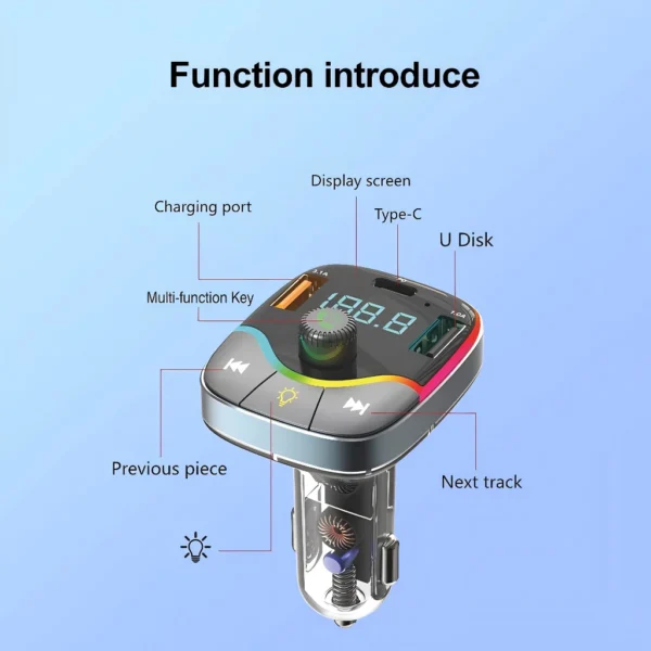 PD 30W Tri Port Bluetooth FM Transmitter Car Charger