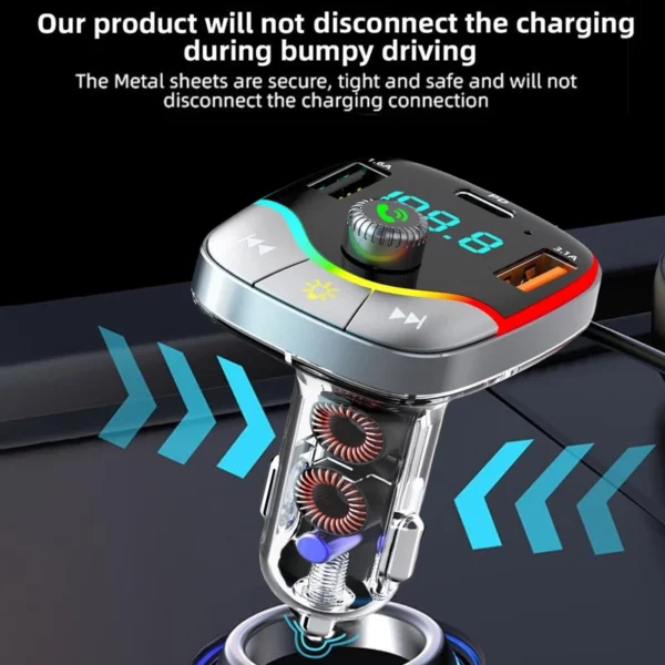 PD 30W Tri Port Bluetooth FM Transmitter Car Charger