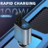 Fast Charging Multi Port Car Charger with Voltage Display