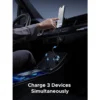 30W 3 Port USB C and USB A Fast Car Charger with LED Light