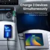 130W 3 Port USB C and USB A Fast Car Charger