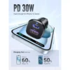 30W Dual Port USB C and USB A Fast Car Charger