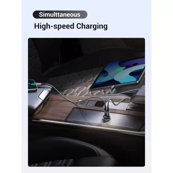 30W Dual Port USB C and USB A Fast Car Charger