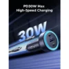 30W 3 Port USB C and USB A Fast Car Charger with LED Light