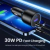 130W 3 Port USB C and USB A Fast Car Charger