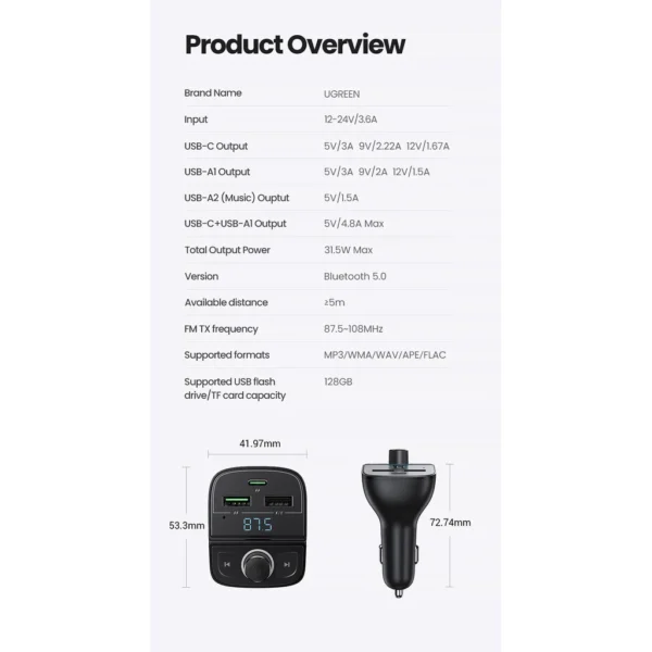 sg-11134201-825ak-mqpkjs2e4u8b84 PD 20W Bluetooth FM Transmitter and Fast Car Charger
