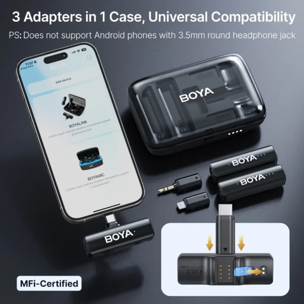 cn-11134207-820l4-mgyx4d72eo7i52 BOYA Wireless Dual Lavalier Microphone Kit with Charging Case