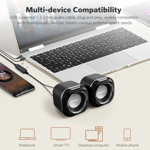 Mini Desktop Wired Computer Speakers