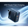45W 3 in 1 Fast Charger Adapter